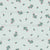 Dainty Pink Flowers with Soft Teal Green Leaves Scattered on a Pale Mint Green Background as a Non-Directional Ditsy Pattern Image