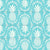 Pineapple Fruit Damask Ivory on Pool Blue Image