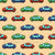 Colorful Toy Pixelated Video Game Cars on Sunset Corvette Brown Wallpaper Image