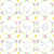 White Chickens and Cute Yellow Baby Chicks in Colorful Spring Floral Wreaths on a White Background Image
