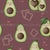 Avocado and Toast With Hearts | Avocado Pattern Background Color Plum Image