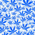 Marijuana Cannabis Leaves Cobalt Blue on White Image
