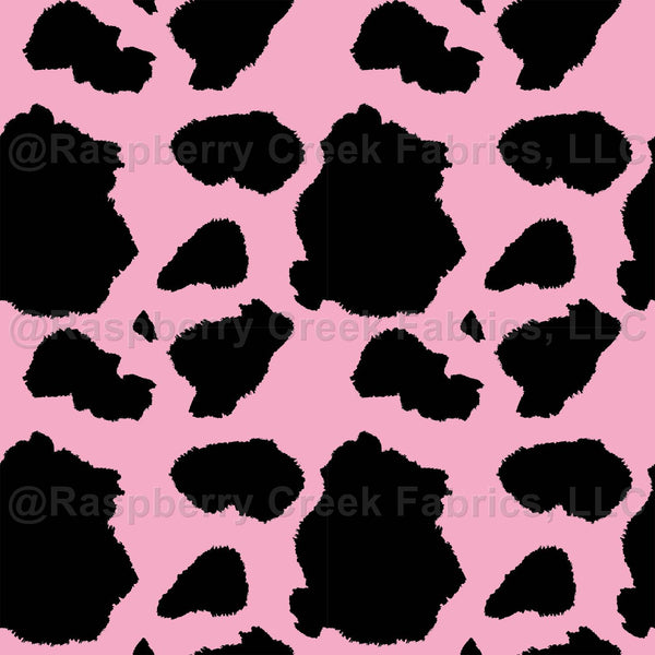 Pink and White Cow Print Fabric, Farm Friends By Elise Peterson ...