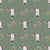 Watercolor Cow Skulls & Floral Horseshoes on Sage Linen – Western Fabric - Desert Cowgirl Image
