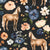 Farm and Meadow Farmhouse Horse Floral on Dark Gray Image