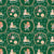Christmas Bears & Ornaments on Dark Green Image