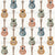 Watercolor Western Guitars on Cream Linen – Country Music Cowboy Design - Desert Cowboy Image