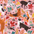 Autumn paw-fection // light pink background dogs jumping and dancing with many leaves in fall colors Image