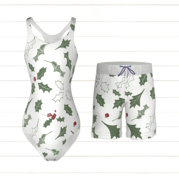 Traditional Illustrated Winter Christmas Holly and Berries - Raspberry ...