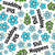 Shit Happens Funny Sarcastic Blue Floral on White Image