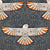 Falcons in Flight Orange Cream and Dark Deep Gray Folk Art Deco Line Wallpaper Image
