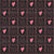 Triple hearts outlined windowpane checkerboard filled with hearts in hand-drawn lineart – love leverage collection – black pink-orange – Fun modern twist on the classic checkerboard in a valentines color palette. Spread some love. Image