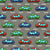 Colorful Toy Pixelated Video Game Cars With Road Lines Markings on Concrete Gray Wallpaper Image