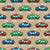 Colorful Toy Pixelated Video Game Cars With Road Lines Markings on Khaki Brown Image