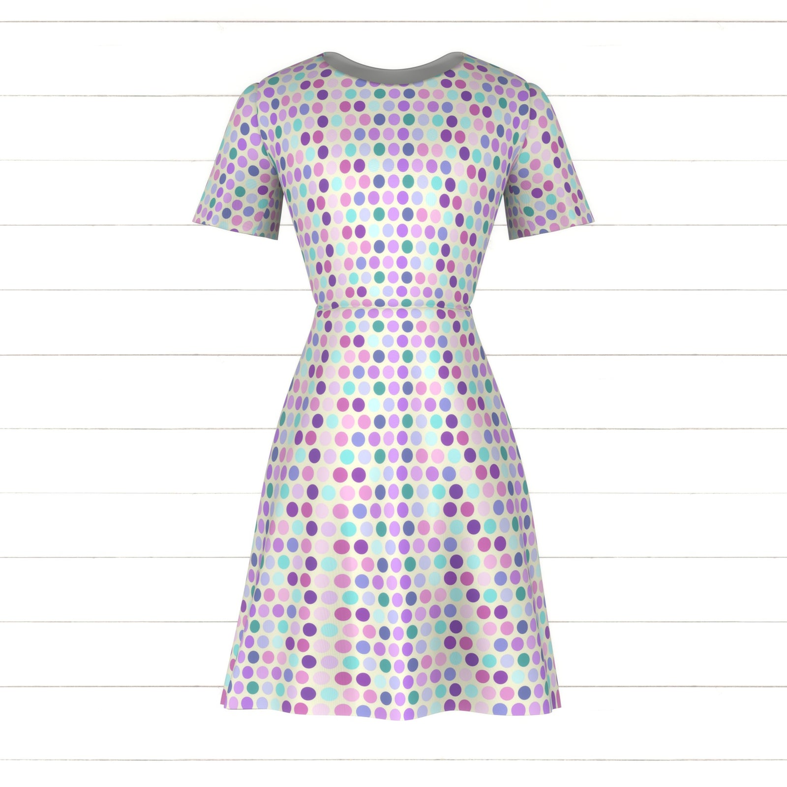Alaska Sky Polka Dot, Dreamy purples, pinky pinks, minty greens, light blues, luscious berries.  Cozy for fall and winter, but light for spring and summer.  Reminiscent of the Northern Lights.