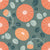 Round Flowers Playful Retro Floral in Winter Colors, Round Flowers by Susina Image