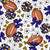 Cheer Bows Pom Poms Footballs Baltimore Ravens Purple and Gold Image