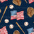 American Baseball on Navy Blue Image
