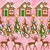 Gingerbread Snow Scene on Pink Image