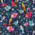 Maximalist bright Christmas birds on navy background Image