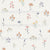 Tossed Wildflower Sprigs | Watercolor Botanical on Soft Cream White Linen | Stamped in Bloom Collection by Brayberry Design [Small Scale] Image
