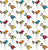 funny birds garden party coordinate - bohemian colors - happy bird fabric Image