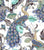 PEACOCKS AND POPPIES IN VINTAGE BLUE - Victorian Wallpaper Image