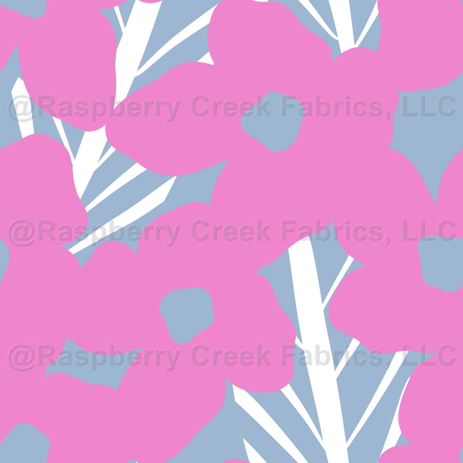 Botanical Nouveau (M) - Pink & Gray Blue by Betty Louise Studio