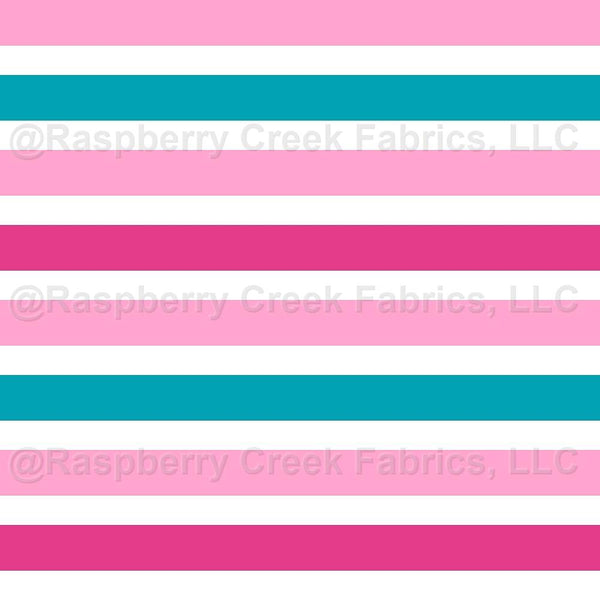 Pink and Turquoise Stripes on White Mother Clucker Chicken Coordinate ...
