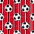Team Spirit Soccer Balls and Stripes on Red Image