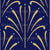 Art Nouveau Fans in Navy Blue, Gold Tone, Aqua Pattern Design Image