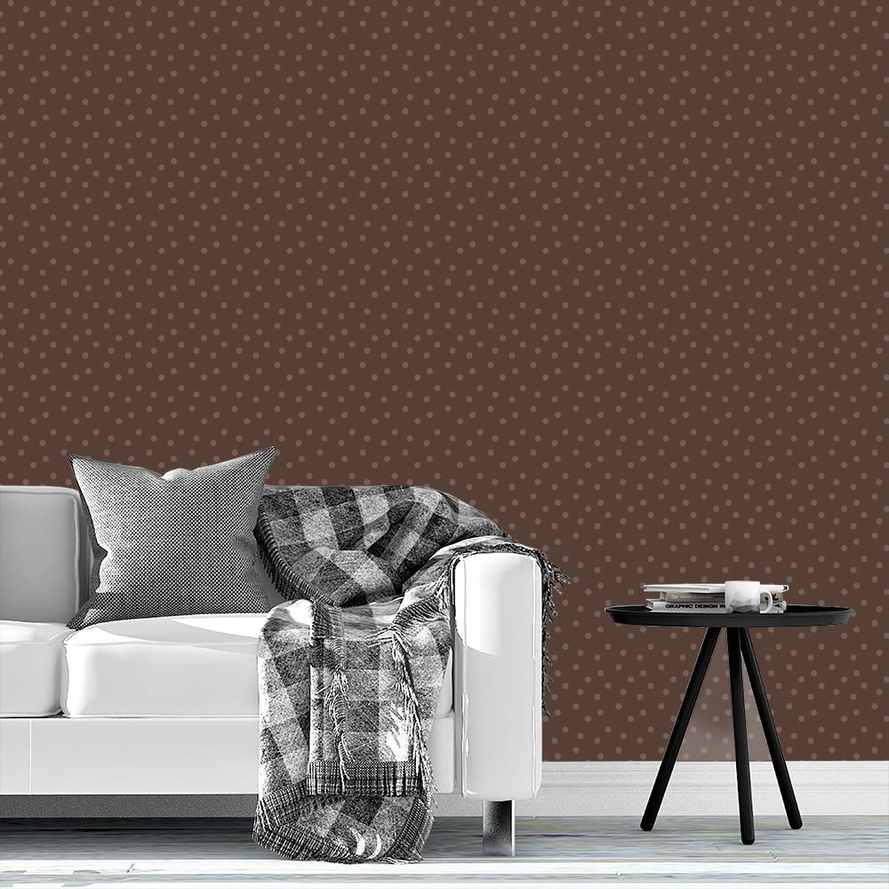 Modern Polka Dots on Brown