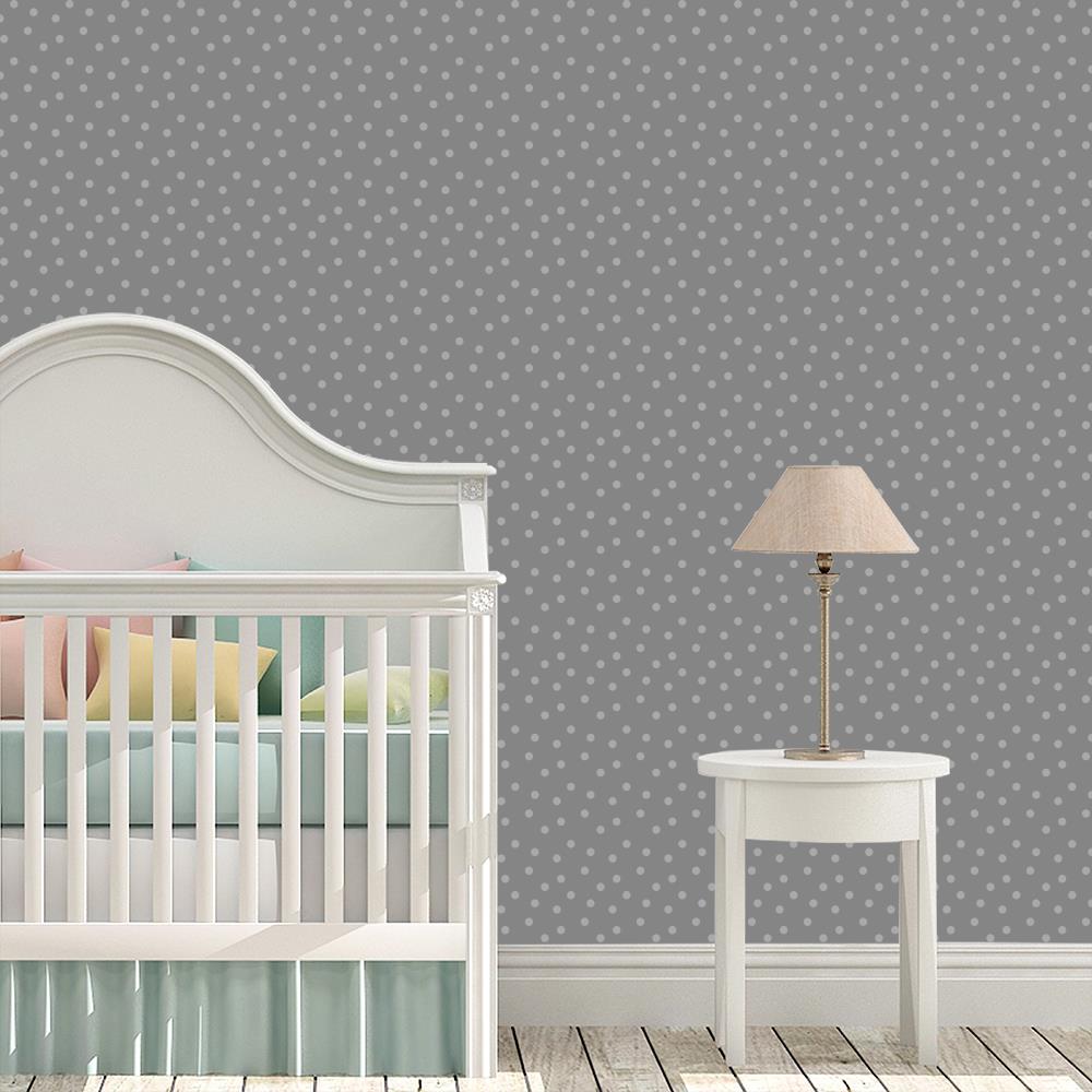 Modern Polka Dots on Gray