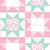 Floral Quilt Stars Seafoam Blue Green, Pink And White Version 2 Image