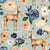 Farm and Meadow Farmhouse Horse Floral on Mint Blue Image