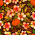Fall Floral Scatter on Brown - Seasonal, Peach, Orange, Yellow and Green Image