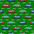 Colorful Toy Pixelated Video Game Cars With Road Lines Markings on Green Wallpaper Image