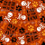 Bad To The Bone Dog Paw Prints and Skulls on Burnt Orange Image