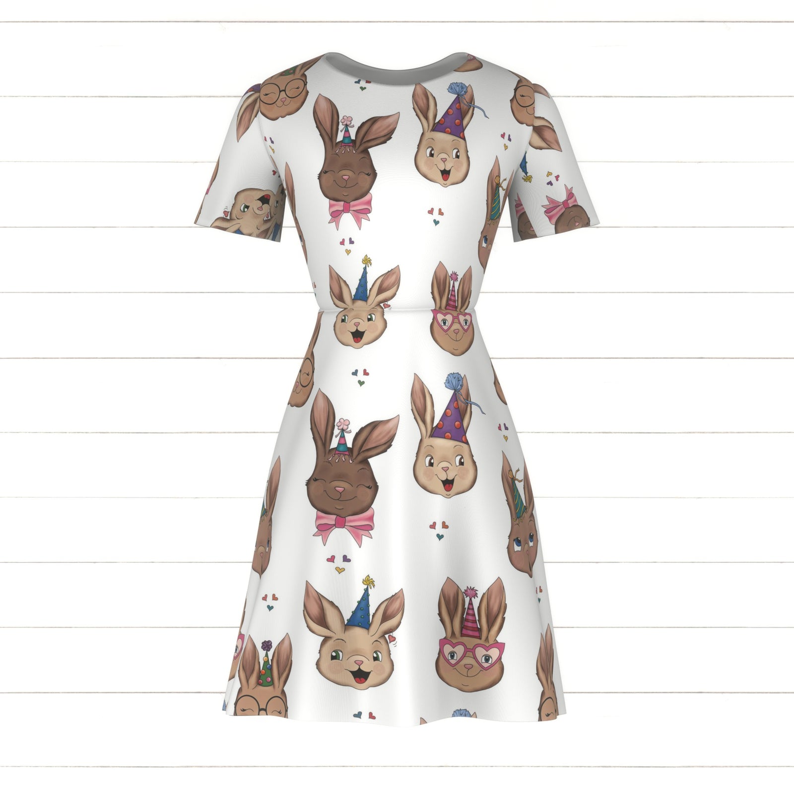 Party Bunnies on white by Lisa Wornham