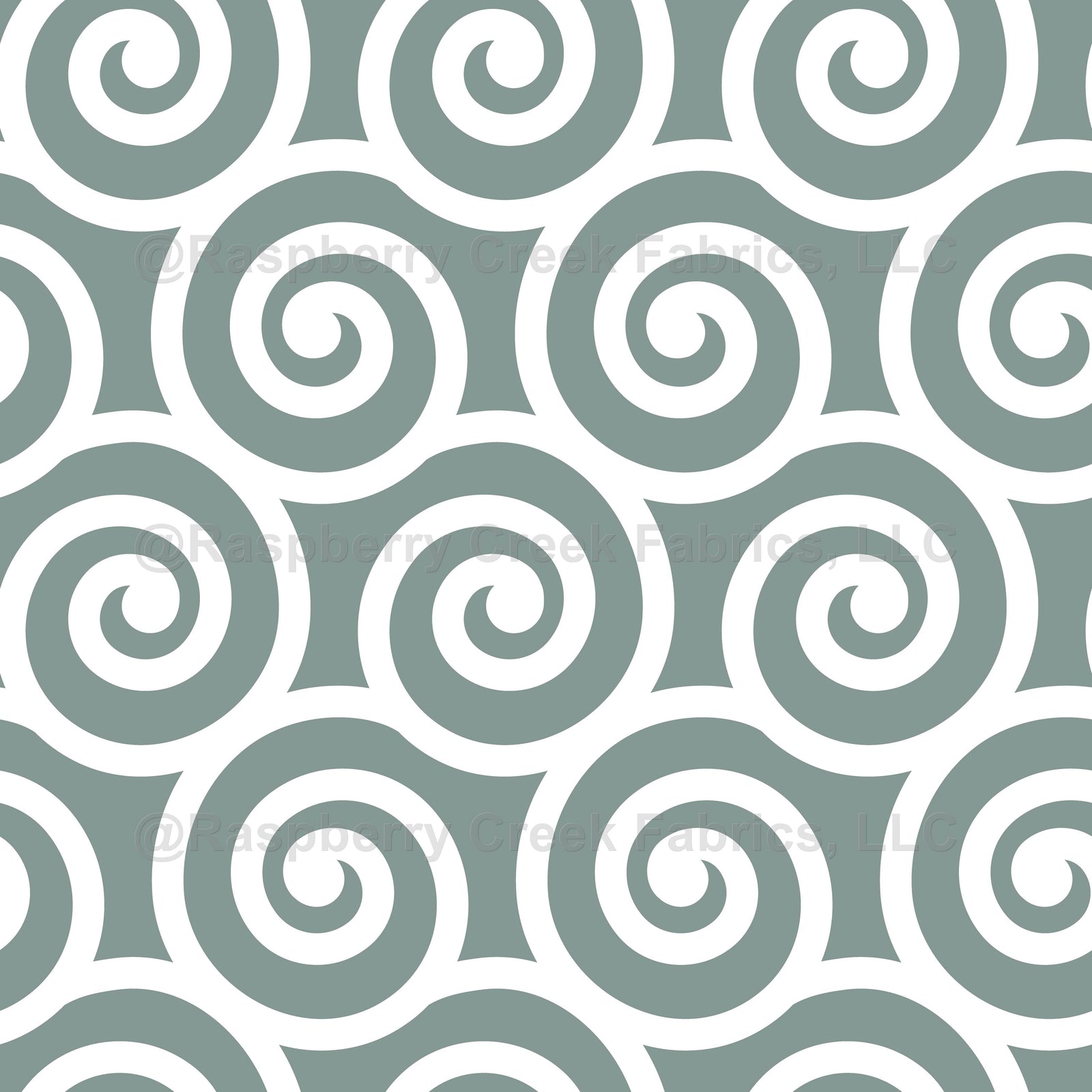 Bold Swirls on Sage Green: Large