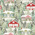 Winter Homes on an Evergreen Hill // Blush Pink, Christmas Red, Green // Winter Scene Image