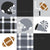 Football Gear Black and White Cheater Quilt Image