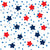 Patriotic Red and Blue Stars with Polka Dots on White - Perfect for 4th of July and Memorial Day Projects! Image