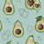 Avocado and Toast With Hearts | Avocado Pattern Background Color Sky Image