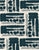 Freehand Geometric Abstract textured brush strokes Deep Teal Blue and Cream Image
