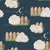 Sleepy Sheep in Navy Blue Wallpaper - Count Sheep Collection Image