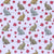 Rabbits and Pimpernel Floral on Lavender Image