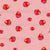 Bright watercolor strawberries on a light pink background. Image