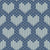 Faux Knitted Wool Hearts Hygge Nordic Warm Grandpa Style White on Blue Image