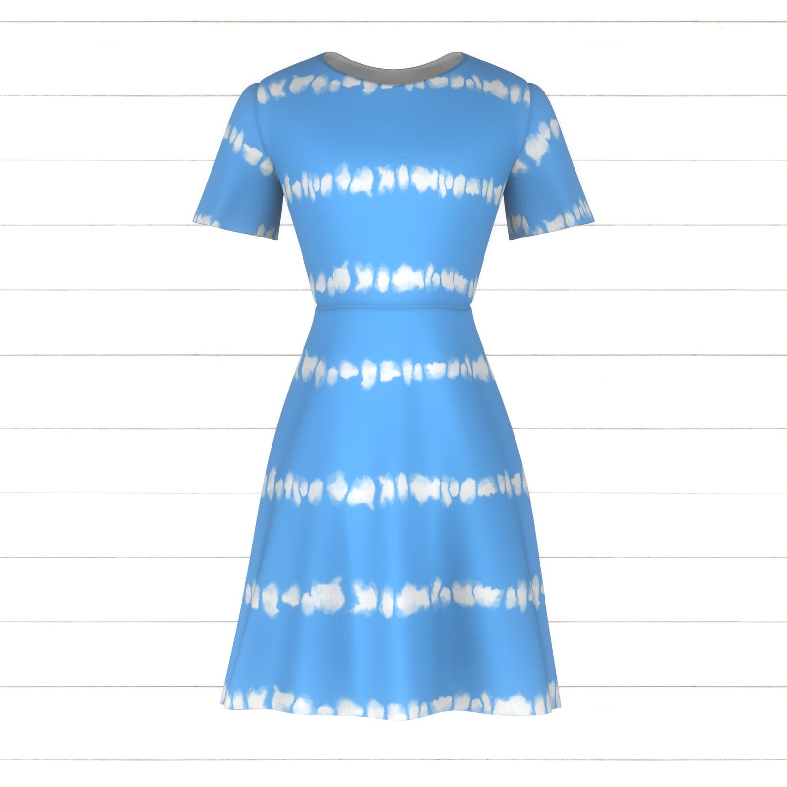 Tie dye, shibori, stripes,  blue, patriotic, light blue, watercolor, swimwear, summer, white, women, kids, girls, boys, beach, stripes, spectrum splash
